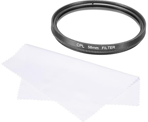 QUARKZMAN 58mm Filtro Polarizzatore Circolare, Filtro Polarizzatore con Doppi Rivestimenti Multistrato Panno Pulizia per Obiettivo Fotocamera