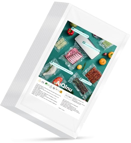 AiQInu Sacs Sous Vide Alimentaire 50 Sachets, 15cm x 25cm Foodsaver sac Sous Vide, Réutilisable, Solide et Durable, Sans BPA, pour Machine Sous Vide, pour la Conservation des Aliments