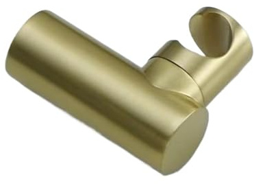 Soporte de ducha de mano en metal de color gris pewter, soporte de ducha de mano, rociador montado en la pared, soporte de ducha de latón para baño, instalación con tornillos (Oro cepillado)