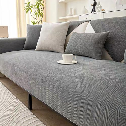 QHAIYYBF Soffskydd sofffilt, 2025 soffskydd, 1/2/3/4-sits L soffkudde, universellt halkfritt sofföverdrag, solid texturerad ultra stretch sofföverdrag för vardagsrum
