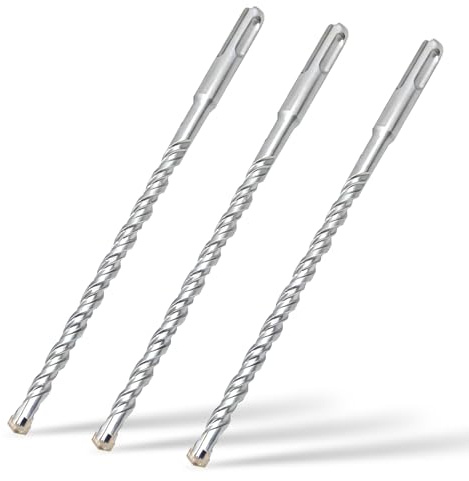 Set 3 Broca para hormigón SDS Plus 6x300mm,4 cortes de metal duro y doble hélice,para piedra natural,hormigón