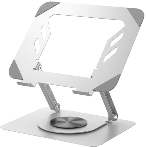 Vihoom Supporto PC Portatile, Supporto per Portatile Ergonomico con Base Girevole a 360°, Laptop Stand Regolabile Altezza e Angolo, Ventilato Antiscivolo, Compatibile con Portatili da 11-17
