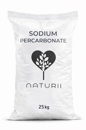 Sodio Percarbonato 25 kg NATURII – Ossigeno Attivo in Polvere – Sbiancante, Smacchiante, Igienizzante – Uso Bucato, Pulizia Professionale – Sacco 25 kg