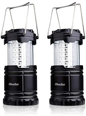 Diealles Campinglampe, 2 Pack 30 LEDs Campinglampe, Faltbare Wasserdicht Camping Licht mit Haken, Tragbare Camping Laterne für Zelt, Wandern, Angeln, Notfall Blackout