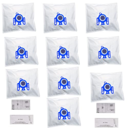 10 Pack Dust Bags Type GN Replacement Compatible with Miele Hoover Classic C1 Complete C2 Complete C3, S2 S5 S8 Series with 2 Motor Protection & 2 Exhaust Filters