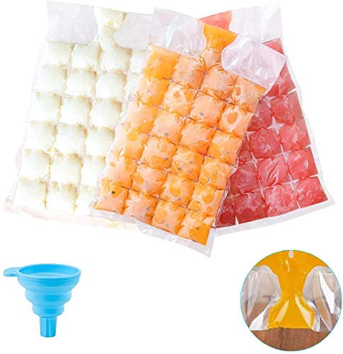 30PCS Buste Per Ghiaccio Sacchetti Ghiaccio Cubetti Stampo Ghiaccio Con Mini Imbuto In Silicone Sicuro E Insapore 30 Confezioni Possono Essere Trasformate In 720 Cubetti Di Ghiaccio (30PACK)