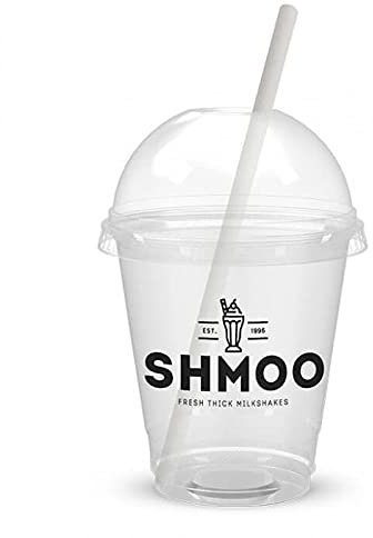 Shmoo Milkshake Small 13fl oz Disposables (Approx. 120 Cups, Lids & Paper Straws)