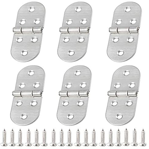 Cerniera in Acciaio Inox per Mobili da Tavolo e Armadi, Tavolo Pieghevole con Cerniera in Acciaio Inox, Ferramenta per la Casa, 6 Pezzi