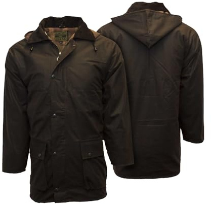 Walker & Hawkes - Veste cirée pour Homme - rembourrée - Chasse/Campagne - Marron - S