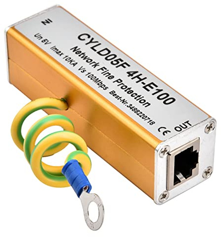 Parafoudre RJ45 RJ11 Protecteur de Surtension pour Téléphone Ordinateur Télécopieur ADSL Ethernet Dispositif de Protection Contre Les Surtensions