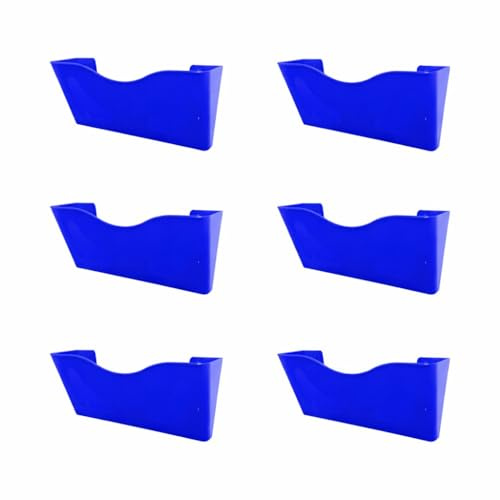 Deflecto 6 Pack Blue Landscape A4 Wall Mounted Document Holder - A4 Sign Holder - A4 Leaflet Holder Wall Mounted Letter Rack - Leaflet Display Stands - A4 Poster Holder - A4 Menu Holders