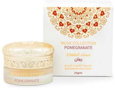 Gulf Orchid Mukhammaria Musk Tahara Luxury Solid Perfume for Body & Hair – Long Lasting Hard Fragrances Arabic Attar – 25g – Vanilla Blueberry Tropical Fruits Pomegranate Scents (Pomegranate Musk)