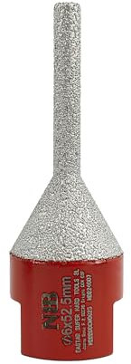 NBB Punta di fresatura a dito diamantata con attacco M14, fresa conica diamantata per smussare e ampliare fori su piastrelle, ceramica, porcellana, granito e marmo, per uso a secco (1, CN0625 6-25mm)