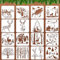 parallelower 16 Stück Schablonen Textilgestaltung Zeichenschablone Tiere Reh Wolf Bär Wald Schablone Tiere Schablonen Zum Malen Wiederverwendbare für DIY Handwerk Scrapbooking Malzubehör (20x20cm)