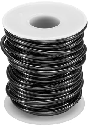 QUARKZMAN Rollo de Alambre de Entrenamiento de Aluminio Anodizado para Bonsái 3Mm/9 Gauge 33 Pies de Longitud Alambre de Bonsái Flexible para Jardinería, Paisajismo, Plantación, Negro