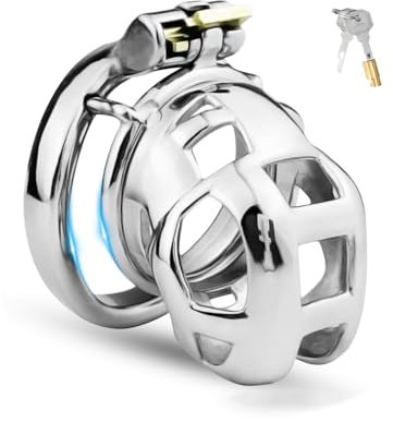 Chastity Cage Männer Sexspielzeug Peniskäfig mit Unsichtbarem Schloss und 2 Schlüsseln Metall Keuschheitskäfig für Mann Penis Bondage Edelstahl Cock Cage Atmungsaktiv Penis Käfig (50mm,M)
