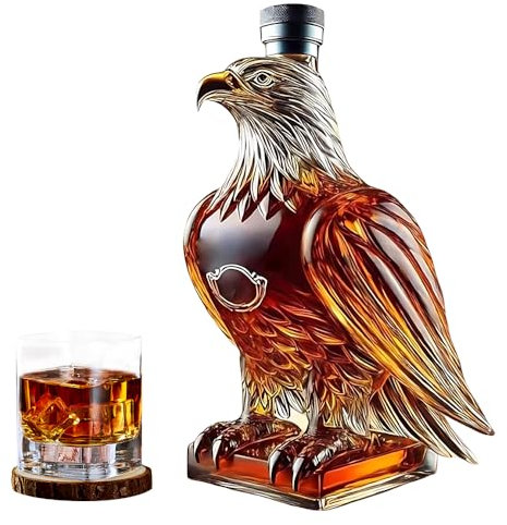 Rppiup Jarra de whisky con águila, decantador de whisky con águila, botella de whisky con águila, botella de whisky, decantador de whisky, vasos de águila, regalos para los amantes del whisky, padre