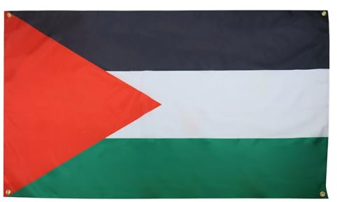 AZ FLAG Bandera Palestina 150x90 cm con 4 ojales, Pabellón Palestino para balcón o pared