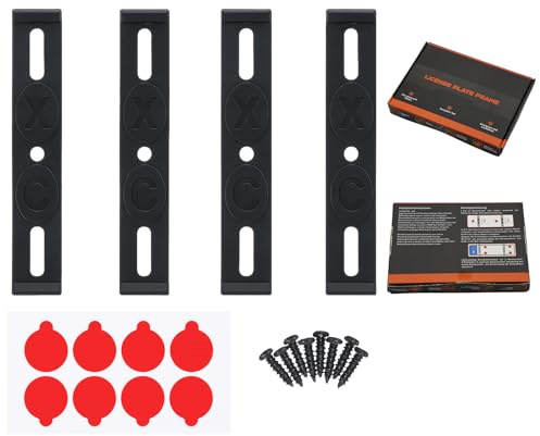 ALLY-MAGIC Kennzeichenhalter Rahmenlos Rahmenlose Kennzeichenhalter Nummernschildhalter für Jedes Auto Kennzeichenhalterung Set für 2 Kennzeichen Kennzeichentafeln 110mm KennzeichenrahmenE22-CPZJ