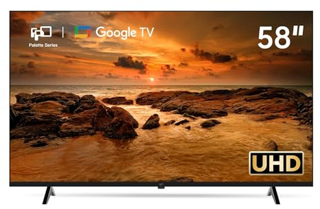 FPD 58 Inch Smart TV, 4K UHD Google TV with Google Play and Google Cast Built-in, HDR 10 Television with Voice Assistant Remote, WiFi Stream Live LED Flat Screen TVs, Dolby Audio(AG58-P1,2026)
