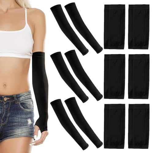 Pluvyze 6 pares de protectores de tatuaje para antebrazo, vendaje para tatuaje, protección para el brazo, vendaje para mujer, verano, transpirable, para cubrir tatuajes y como protección solar, unisex