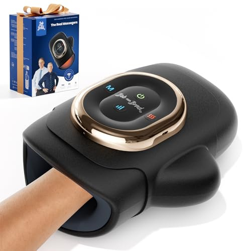 BOB AND BRAD Massaggiatore Mani, 5 Livelli di Intensità, Massaggio Rilassante per Casa Ufficio, Comfort per Polsi e Dita, Idea Regalo Uomo Donna, Nero