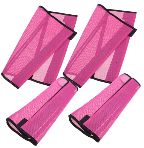 MOTHNUR 4 Piezas Protector de Pata para Caballo Malla Transpirable Elástica Seguro Antimoscas Reduce Fatiga y Pisoteo Rosa