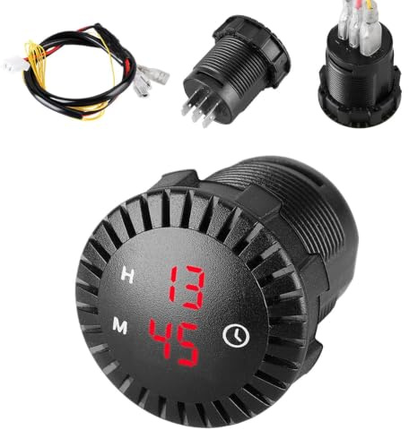 Mini Båtklocka LED-display 12V 24V Panel Elektronisk | Bil Interiör Tryck Klocka för Förare Män Kvinnor Pendling Stadskörning Resor Stadsväg