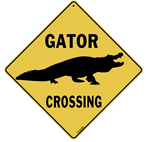 CROSSWALKS Gator Silhouette 12 X 12 Aluminum Sign (X410)
