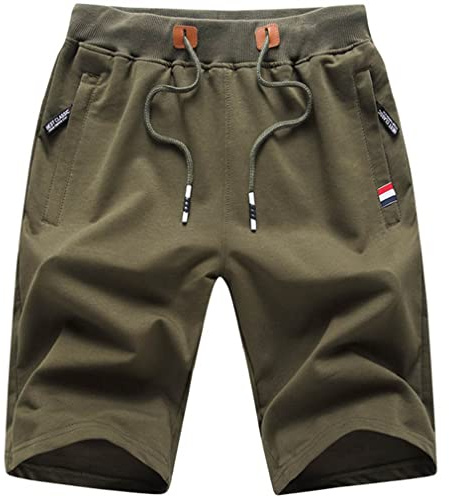 Cozyan Pantalón Corto para Hombre Pantalones Cortos Deportivos Pantalones Cortos para Hombre Deporte con Cremallera Algodon Shorts