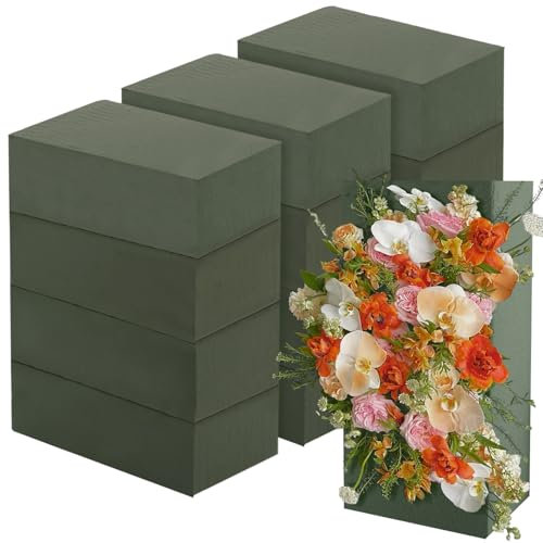 APACALI 12 Stück Steckschwamm für Blumen, 22.8x10.9x7.4CM Steckmasse für Frischblumen, Blumen Steckschwamm, Grün Blumensteckschaum zum Basteln für Hochzeit und Geburtstag