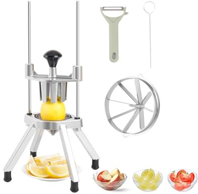 Ezcasch Lemon Cutter With Two 8 Wedges, V-Shaped Stainless Steel Blades
