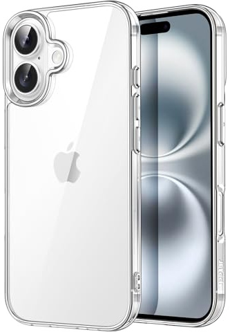 JETech Funda para iPhone 16, Anti-Amarillamiento, Transparente