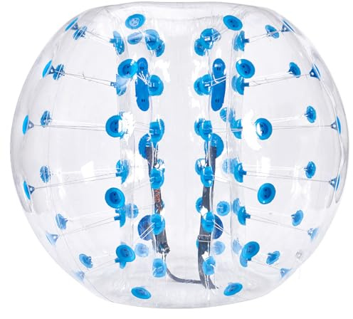 VEVOR Bola de Choque Inflable Bola de Choque de Parachoques 1,5 m x 1,2 m Bola de Colisión Humana Bola de Rebote de Burbuja de Cuerpo de PVC Bola de Parachoques Inflable Transparente + Puntos Azules