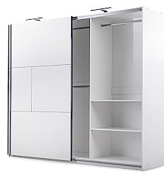 AGMAT-FURNITURE Schwebetürenschrank Modena, 2 Türen Kleiderschrank, Moderne Garderobe, Schrank in Größe: 250 x 215 x 65 cm