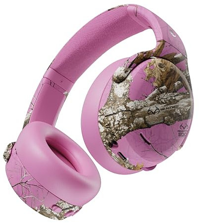 Skullcandy Crusher ANC 2 Wireless Over-Ear Bluetooth Headphones with Multi-Sensory Bass, Active Noise Cancelling, Up to 60 Hours Battery, Microphone for iPhone Android - Realtree Edge Colors Pink