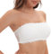 Jiuday Trägerloser BH Spitze Bandeau Damen ohne Träger Strapless Bra ohne Bügel für Kleine Brüste Gepolstert Bequem Sommer Bandeau Top mit Transparenten Träger (Weiß,M)