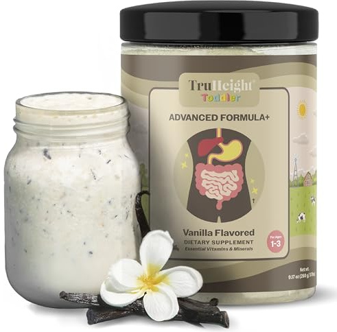TruHeight Toddler Advanced Formula+ (Vanilla) 16 Vitamins Including C, D, Protein & Iron for 1, 2, 3 Years Old, Milk Based Nutritional Drink, Toddler Complete Nutrition 12-36 Months - Non GMO