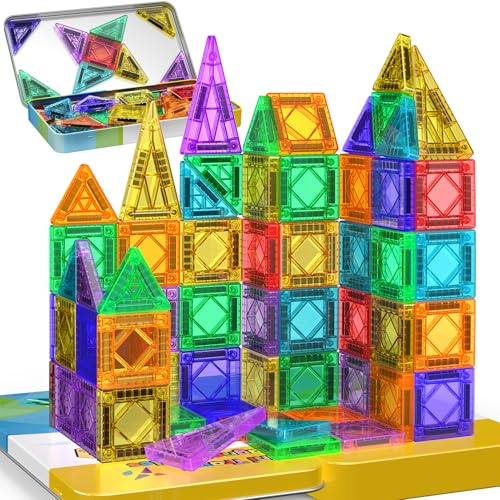 iKidiki Jouet Enfant 3 4 5 6 Ans Garcon Fille, 43 Pièces Construction Magnetique Jeux Enfant 3-6 Ans Jouets de Voyage Cadeau Garcon Fille 3-6 Ans