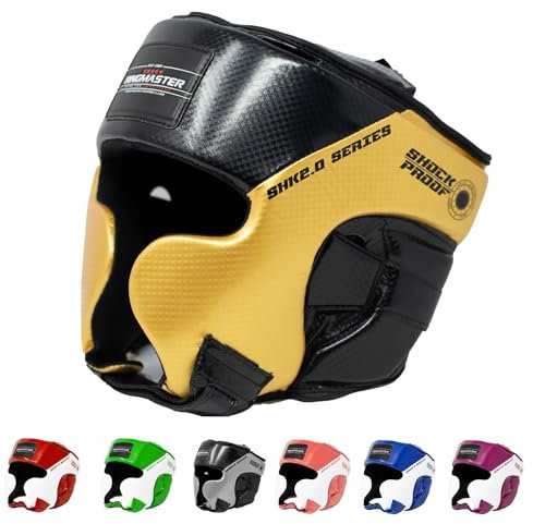 RingMaster Kopfschutz für Kinder, Kampfsport, Junior, Boxen, MMA, Kickboxen (Gold, Größe XS)