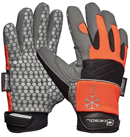 Gebol Master Thermo, Arbeitshandschuhe Winter mit Nässeschutz-Membran & kälteisolierendem Futter, Handschuhe Herren, Bau & Garten, Schutzhandschuhe in Leder-Optik, Gr. XXL (Gr. 11), Orange/Schwarz