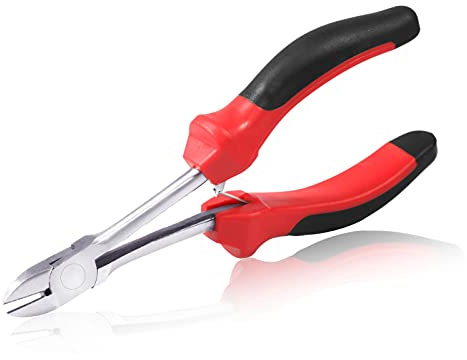 SPEEDWOX Seitenschneider mit langer Reichweite, 15,2 cm, Mini-Seitenschneidezange mit hoher Hebelwirkung, TPR-Griffe, Schmuckherstellungszange für schwer erreichbare schmale Räume, reduziert den