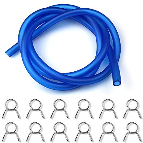 aupawdy Tuyaux d'Essence Longueur 1m durite debroussailleuse 12 Pièces Tuyau Durite d'Essence Clip à Ressort pour Souffleur Coupe-bordure Tronçonneuse Tondeuse à Gazon Accessoires