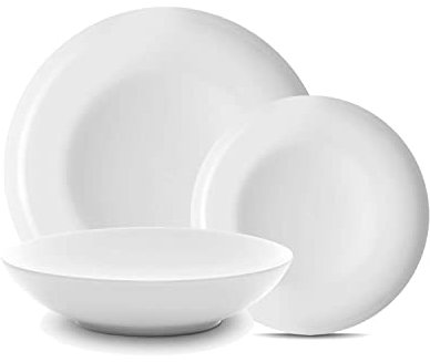 Kaleidos - Servizio piatti in Porcellana da 18 pz. ''tutto bianco MITIKA OSTUNI''