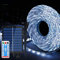 SUAVER Solar LED Streifen, 8 modi Solar Lichterkette Aussen 32.8ft 240LED Strip Dimmbare Lichtleisten mit Fernbedienung Wasserdichte Weihnachtsdekoration Lichter für Gartent Yard Party (Weiß)