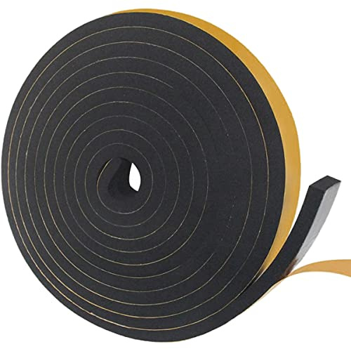Cozylkx Nastro Sigillante in Schiuma Nera, Autoadesivo, Per Porte E Finestre, Paraspifferi, 15 mm x 20 mm x 2m, Guarnizione Anti-Collisione per Guarnizioni