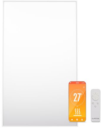 KLARSTEIN Stufa a parete a infrarossi 600 W, App e WiFi, rilevamento finestra aperta, timer, emettitore termico