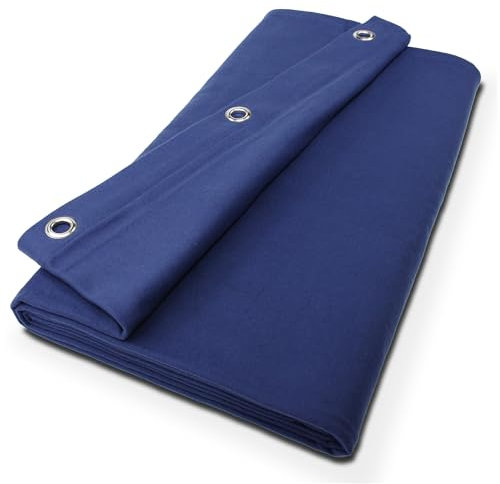 B1 Molleton de scène confectionné – Rideau Molleton occultant Opaque avec œillets de 40, idéal pour Film, Photo, théâtre & événements – 12 x 5 m, 300g/m2, Bleu Royale