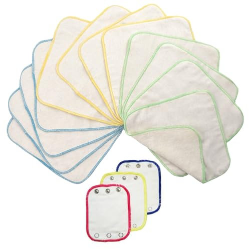 Kabea Wickel-Zauber-Kit Nr. 2: Problemlösungen für Stoffwindeln (Set aus 2 von 5 Komponenten) (Set D Bunt (Bodyverlängerungen + zweilagige Waschlappen), 0: (ohne Snappi Windelklammern))