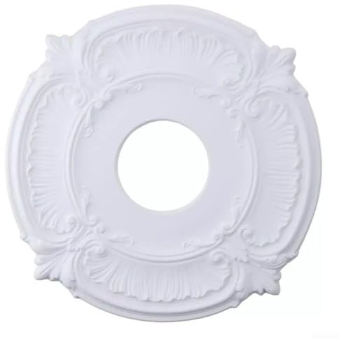 Getdoublerich European Carving Decorative Ceiling Fan Medallion, 12Inch Round, White